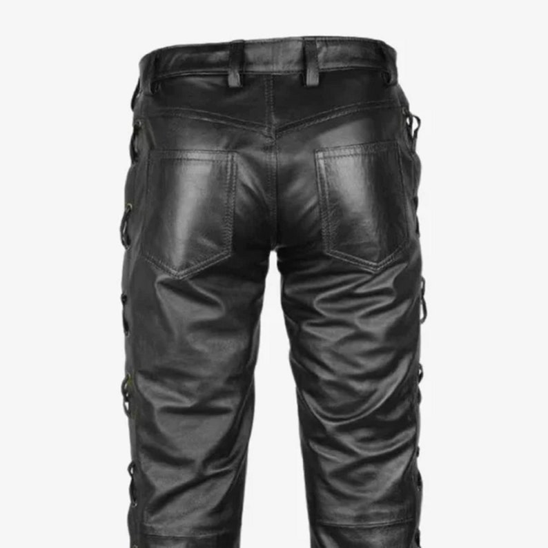 Mens Black Lace Leather Pants Soft Leather Skinny Pants - Etsy UK
