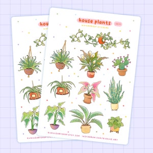 Hoja de pegatinas de plantas de interior, pegatinas para diario, pegatinas para planificador, Bullet Journal, pegatinas para álbumes de recortes