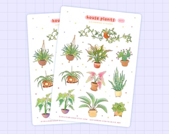 House Plants Sticker Sheet, Journal Stickers, Planner Stickers, Bullet Journal, Scrapbooking Stickers