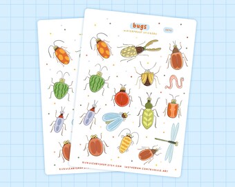 Bugs Sticker Sheet, Journal Stickers, Planner Stickers, Bullet Journal, Scrapbooking Stickers