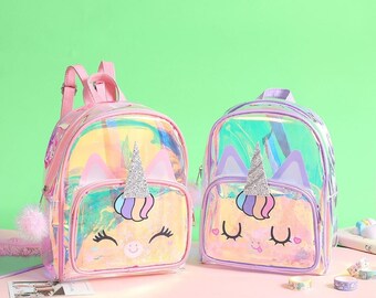 unicorn clear backpack