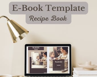 Modèle de livre électronique de recettes | Livre de recettes modifiable dans Canva | Livre électronique de recettes | Modèle de recette | Imprimable | Téléchargement numérique | Pâtisserie et cuisine