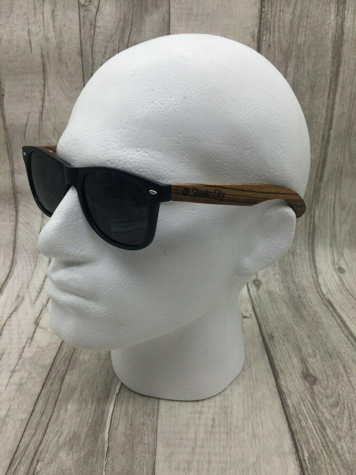 Wood Sunglasses Polarized UV Protection Black Walnut Zebra Wooden Arms Frame Amazon.com: Woodies All Wood Zebra Wood Sunglasses with  main image 2
