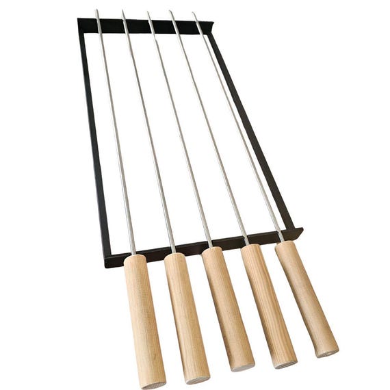 Set de 10 Brochetas MasterGrill Acero Inoxidable 60cm | Compatible con Parrillas  #TallerDelBBQ | Ideal para leña o carbón