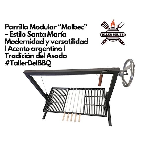 Parrilla Argentina Modular Malbec - Estilo Santa María  |  Modernidad |  Versatilidad | Acento argentino  | Tradición | Asado  #TallerDelBBQ
