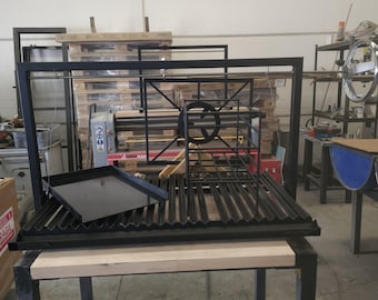 Parrilla Argentina Grill en V Modular #TallerDelBBQ | Sistema Elevable | Para Leña o Carbón | Estilo Santa María | Desmontable  | La Gaucha