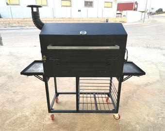 Parrilla Argentina Grill Ahumador MAGNUM 500 By #TallerDelBBQ | Barbacoa | Estilo Santa María | Sistema Elevable | Estructura Móvil para BBQ