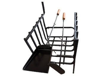 Brasero de Acero para Parrilla, Grill, Asador y Paellero | Juego de Pala y Atizador #TallerDelBBQ – Set Producción de Brasas | Leña o carbón