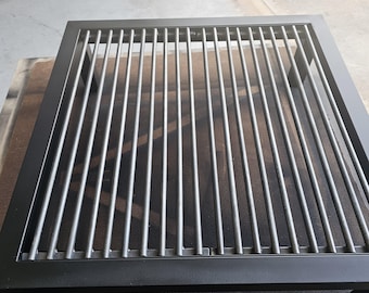 Set Parrilla Argentina Grill + Base para Paella #TallerDelBBQ| Leña o Carbón | Varilla Redonda Acero Reforzado | Desmontable | Mediterránea