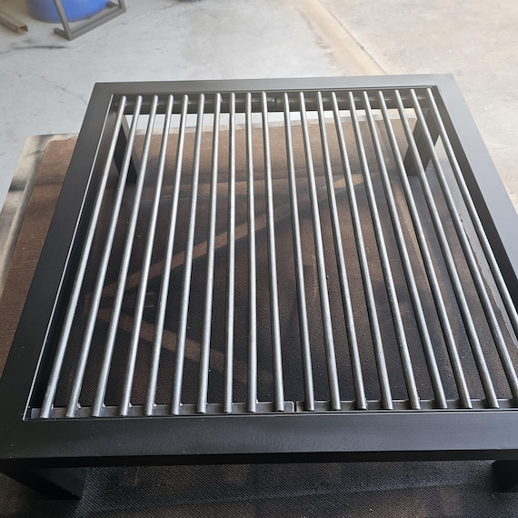 Set Parrilla Argentina Grill + Base para Paella #TallerDelBBQ| Leña o Carbón | Varilla Redonda Acero Reforzado | Desmontable | Mediterránea