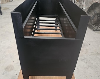 Rectangular Box Fire Pit for BBQ, Grill, Asador, Chimney, Stove & Paellero | Steel Firebox | #TallerDelBBQ | Handmade