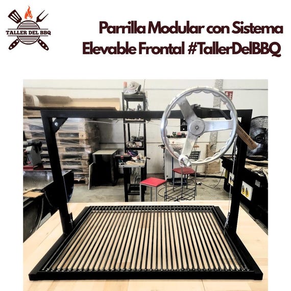 Parrilla Modular con Sistema Elevable Frontal #TallerDelBBQ | Estilo Santa María acero reforzado | Frontal, Más Espacio y Funcional