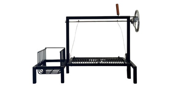 Parrilla Argentina con Brasero - #TallerDelBBQ Acero Reforzado con Sistema Elevable | Para Leña o Carbón | Estilo Santa María