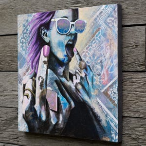 Original Painting of a Woman on Wood Panel - 'Come Hither' Original Art Wall Decor - Wall Art - Original Artwork image 4