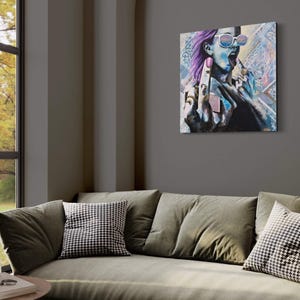 Original Painting of a Woman on Wood Panel - 'Come Hither' Original Art Wall Decor - Wall Art - Original Artwork image 1