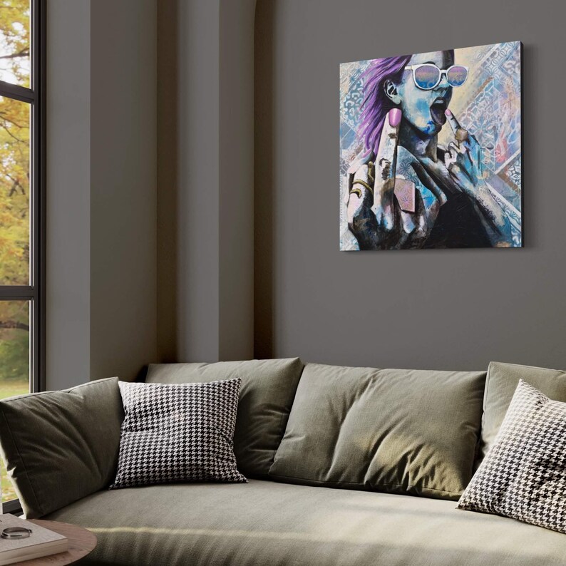 Original Painting of a Woman on Wood Panel - 'Come Hither' Original Art Wall Decor - Wall Art - Original Artwork image 1