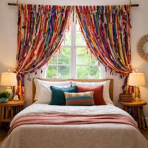 Rideau Mandala Indien – 100% Coton – Bohème, Ethnique – Pour Chambre Ou Balcon
