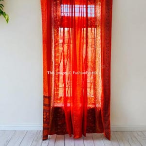 FREE SHIPPING - Indian Handmade Silk Saree Fabric Curtain Decorative Boho Hippie Curtain, Room Decor Patchwork Curtain, Window Decor Curtain