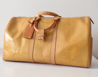 Yellow Louis Vuitton Epi Keepall 55 Travel Bag