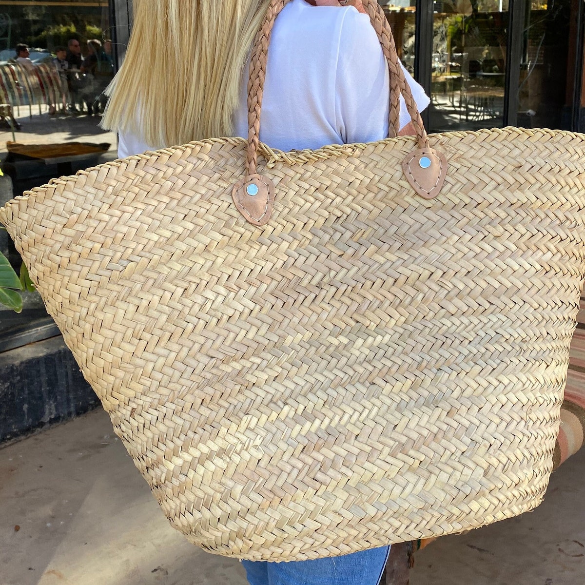 Raffia XL Beach Basket King Size, French Basket, Beach Basket, Beach Bag, Handmade, Straw, Market Basket, Shopping Basket - Etsy