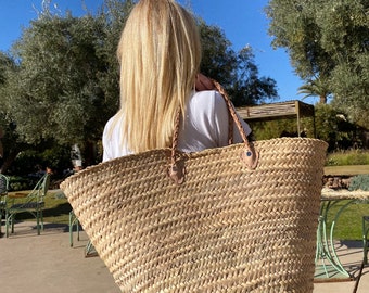 Panier Raphia doum plage King size , French panier , panier de plage, Beach bag, handmade,  paille, panier marché, panier à provision