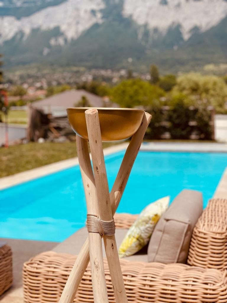 Tripod With Its Outdoor Candle, Boho Chic Torch, Brazier Tripod With Its Outdoor Candle, Boho Chic Torch, Brazier