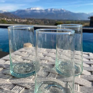 Lot de 6 Verres Beldi coniques transparent, soufflé bouche, artisanal,3 tailles image 9