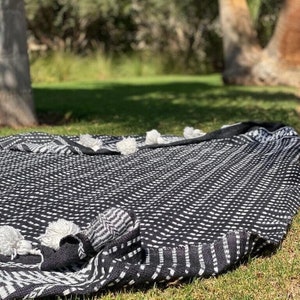 Superb Handmade Plaid in XXL Jacquard Cotton – Blanket, Tablecloth, Sofa or Bed Throw, Unique Piece for an Authentic Chalet Decoration