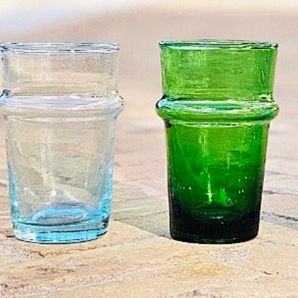 Verres Beldi Bok artisanal,verre recyclé soufflé bouche. Chaque verre unique.