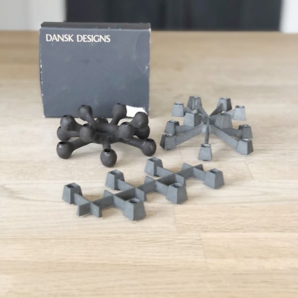Set of 3 cast iron candleholder - Dansk Design by Jens Quistgaard and Paro Design