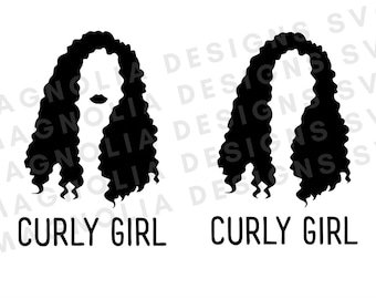 Curly Girl svg  BUNDLE, curly hair sg, Black woman Head wrap, file for Cricut, instant download, dxf, png, Clip Art, natural hair svg