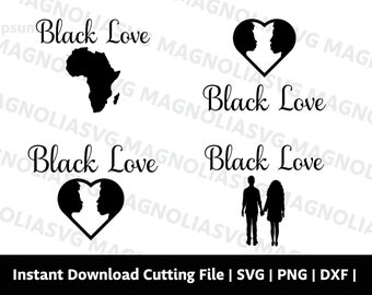 Black Love svg Bundle, file for Cricut, instant download, dxf, png, Clip Art, Afro svg