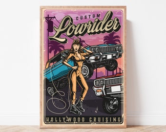 ab 14,95 Euro | Retro Poster "Lowrider Dreams" #1 | Vintage Druck auf Poster Papier | 061