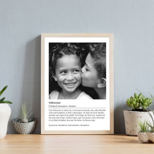 ab 12,95 Euro Personalisiertes Poster Schwester Geschenk Definition Schwester Geschenk Schwester Familie DINA4 Poster 012 Bild 8