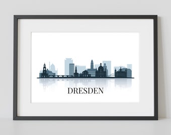 Poster Skyline Dresden in DINA4 Querformat | 037-1