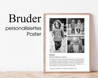 individualisierbares Poster Bruder mit Wunschname in DINA3 | 052-2