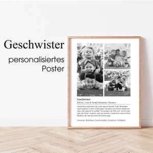 ab 12,95 Euro | Personalisiertes Poster | Geschwister #2 | Definition Geschwister | Geschenk Geschwister | Familie | Poster | DINA4 | 069