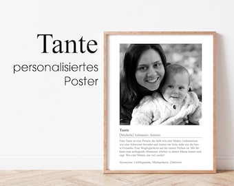 personalisierbares Poster Tante mit Wunschname in DINA4 | 023-1