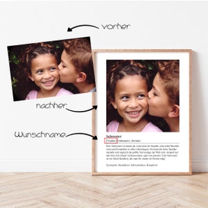 ab 12,95 Euro Personalisiertes Poster Schwester Geschenk Definition Schwester Geschenk Schwester Familie DINA4 Poster 012 Bild 2