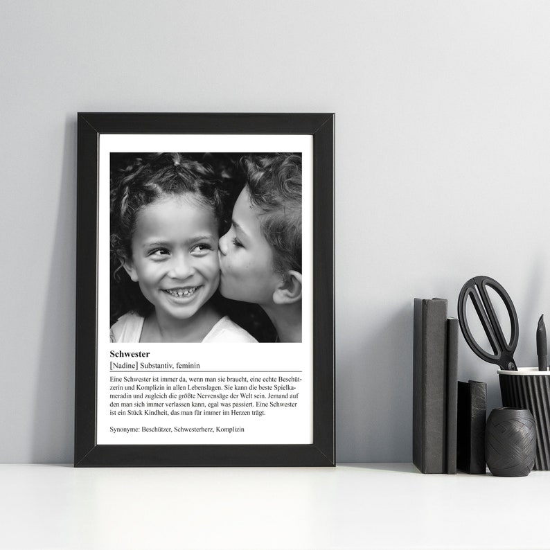 ab 12,95 Euro Personalisiertes Poster Schwester Geschenk Definition Schwester Geschenk Schwester Familie DINA4 Poster 012 Bild 9