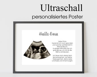 ab 12,95 Euro | Personalisiertes Poster Schwangerschaft verkünden#2 | Baby | Geschenk | Onkel | Tante | Geschenk Oma | Familie | Ultraschall