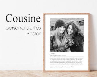 personalisierbares Poster Cousine mit Wunschname in DINA3 | 035-2