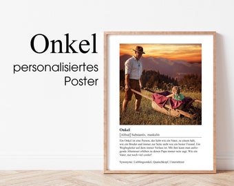 personalisierbares Poster Onkel mit Wunschname in DINA4 | 024-1