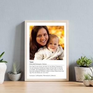 ab 12,95 Euro Personalisiertes Poster Tante Geschenk Definition Tante Geschenk Tante Familie DINA5 DINA4 DINA3 023 Bild 10