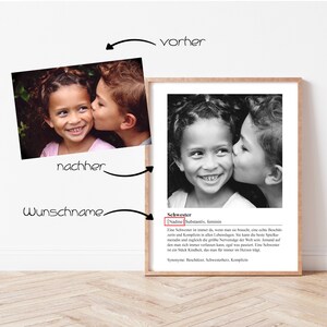 ab 12,95 Euro Personalisiertes Poster Schwester Geschenk Definition Schwester Geschenk Schwester Familie DINA4 Poster 012 Bild 3