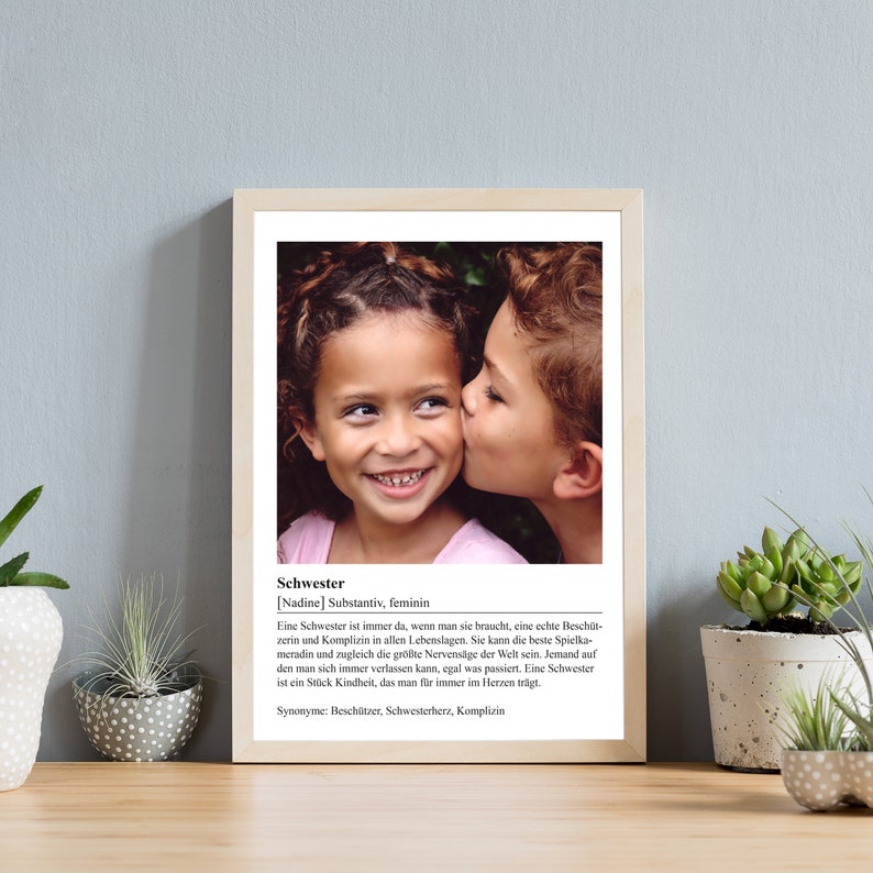 ab 12,95 Euro Personalisiertes Poster Schwester Geschenk Definition Schwester Geschenk Schwester Familie DINA4 Poster 012 Bild 7