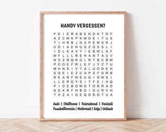 Poster "Handy vergessen" als Toilettenspiel für Bad oder Gäste WC im DINA3 Format | #4 | 025-2