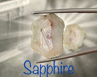 Natural sapphire. Pair of slices of natural Sapphire.