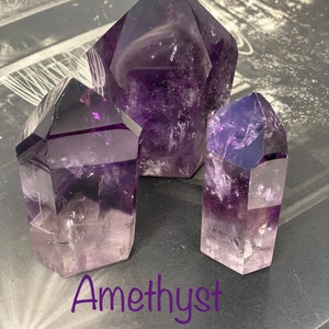Three wonderful tips of natural Brazilian Amethyst.