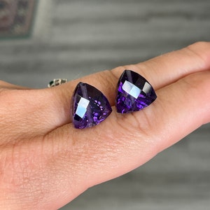 Beautiful pair of brioletted and drilled natural Amethyst. image 3